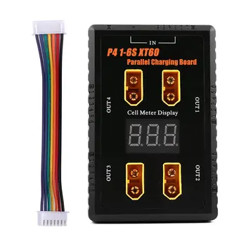 

P4 1-6S XT60/XT30 Plug Parallel Charging Board 4 Channels Charger for LIPO Battery Aluminum Case and Full Plastic Shell