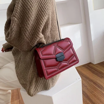 

rivets crossbody bags for women 2020 New trendy fashion small square bag luxury handbag PU leather wallet and clutch