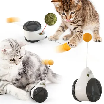 

Intelligent Cat Toy with Wheels Automatic No Need Recharge Cat Toys Lrregular Rotating Mode Funny Exercise Cat Toy Catnip