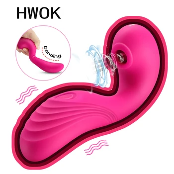 HWOK Sucking Dildo Vibrator for women Oral Clitoris nipple Sucker stimulator Vaginal Adult Sex toys for Couple Mastrubation