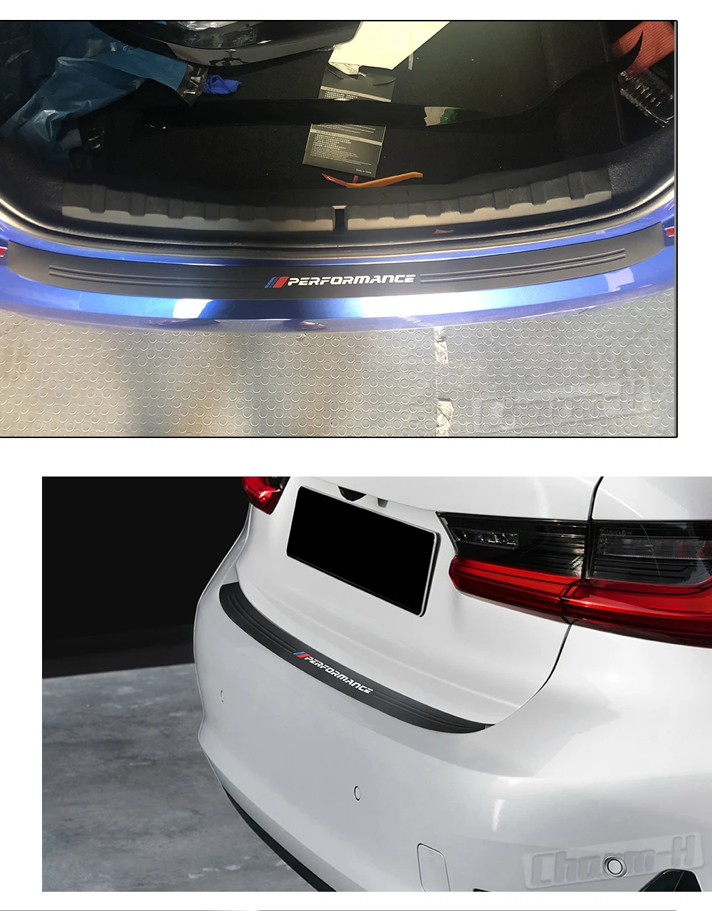 M Производительность Резиновый Автомобильный задний бампер край декоративная защита пластина протектор наклейка крышка для BMW 3 серии G20 аксессуары