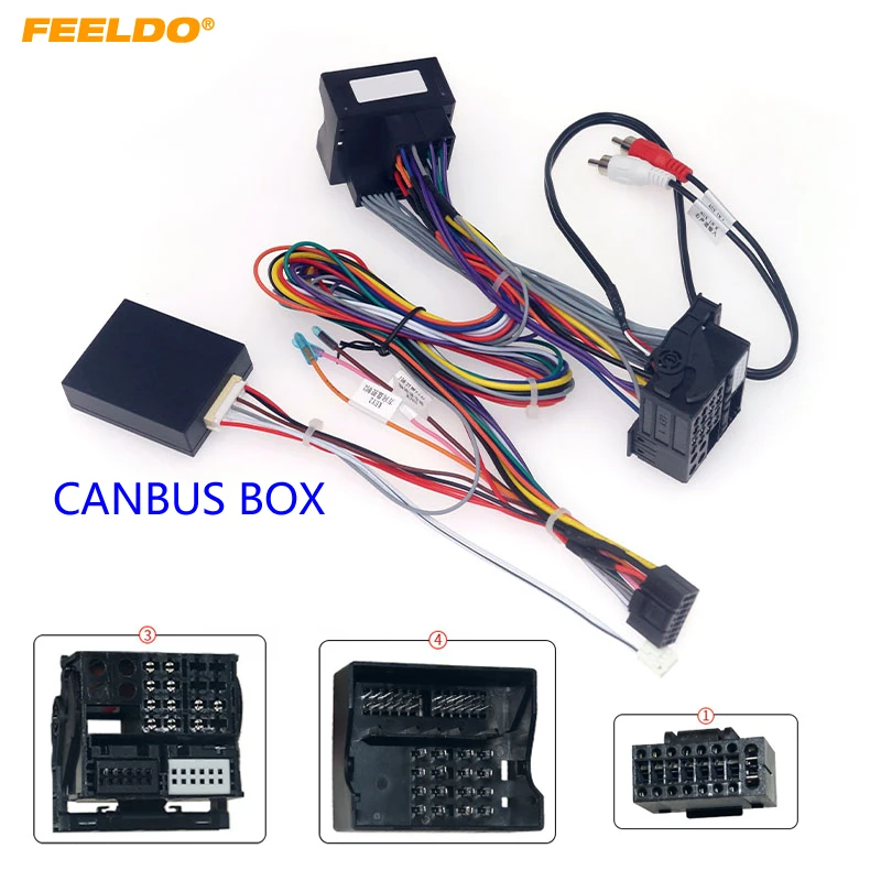 FEELDO Car 16Pin Power Wiring Harness Cable Adapter With Canbus For BMW