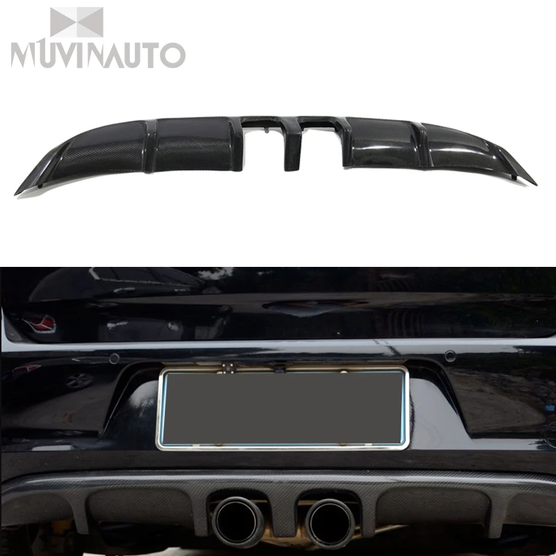 Model R20 Real Carbon Fiber Car Center Double-outlet Diffuser Impact Bar for Volkswagen Golf 7MK 7 Standard Edition