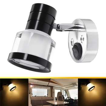 

12V Marine Interior LED Reading Light 3W RV Boat Camper Warm Spotlight Wall Lamp
