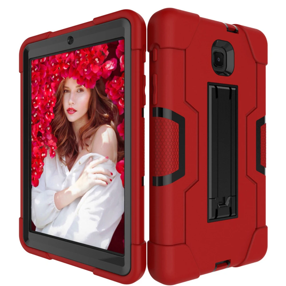 

For Samsung Tab A 10.5 T590 T595 New Contrast Color Silicone PC Anti-Shock Shockproof Flat Shell Military Anti-fall Shell Tablet