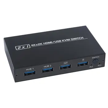 

AM-KVM201CL Kvm Hdmi Two In One Out Switch 2 Ports USB Keyboard Mouse Printer Sharing 4K Computer Rooms Monitoring Hosts