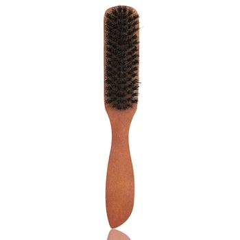 

Portable Wood Handle Beard Brush Boar Bristle Men's Facial Mustache Comb Multifunctional Hair Teasing Comb Shaving Cleaning Tool