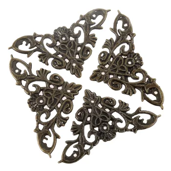 

4Pcs Antique Bronze Jewelry Box Book Butterfly Corner Bracket Notebook Menus Album Decorative Protector