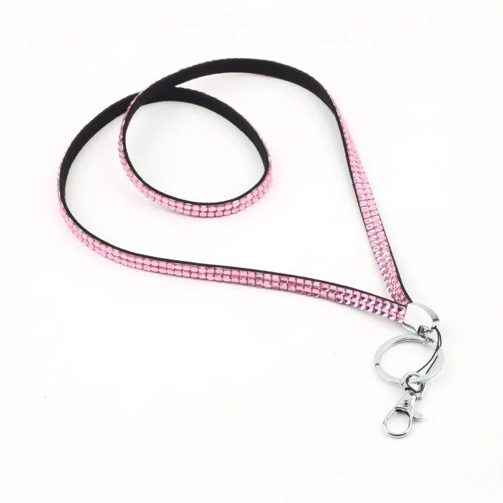 Pink 49cm Rhinestone Crystal Bling Custom Lanyard & ID Badge Cellphone Key Holder Ring Pink 49cm Rhinestone Crystal Bling Custom Lanyard & ID Badge Cellphone Key Holder Ring