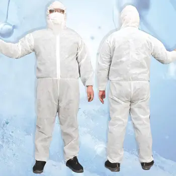 

Unisex Disposable Protective jumpsuit with hood Laboratory Hospital Jumpsuit Protection Coverall