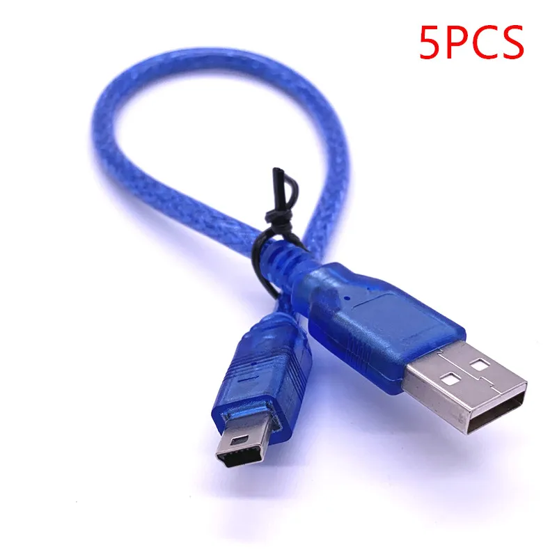 5 шт. 30 см USB 2,0 A штекер для мини-usb B 5pin Мужской Шнур адаптер конвертер кабель питания зарядное устройство для камеры Arduino