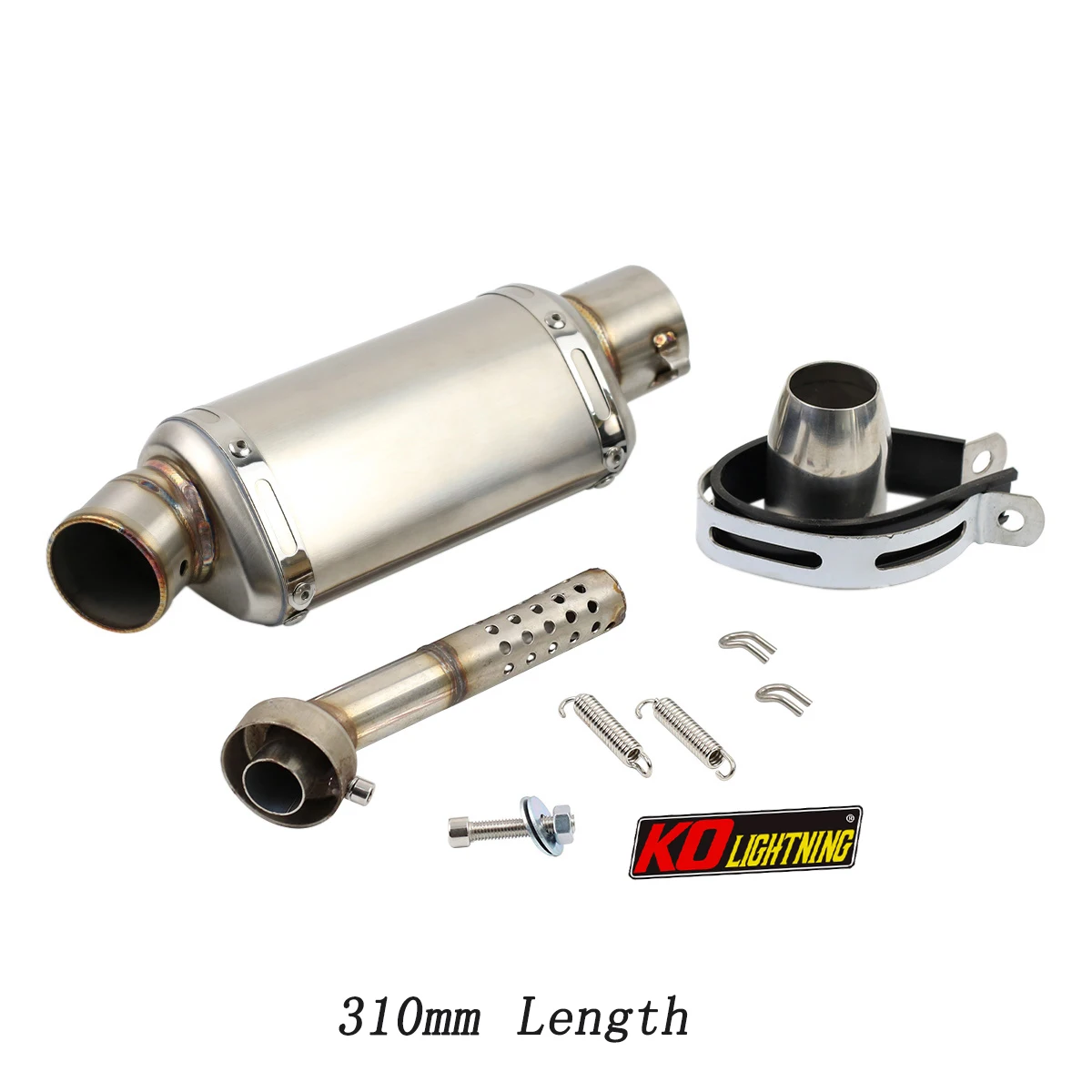 

51mm Universal Motorcycle Exhaust Vent Pipe With Muffler 310/370/440mm Stainless Steel Exhaust System For ATV Street Bike