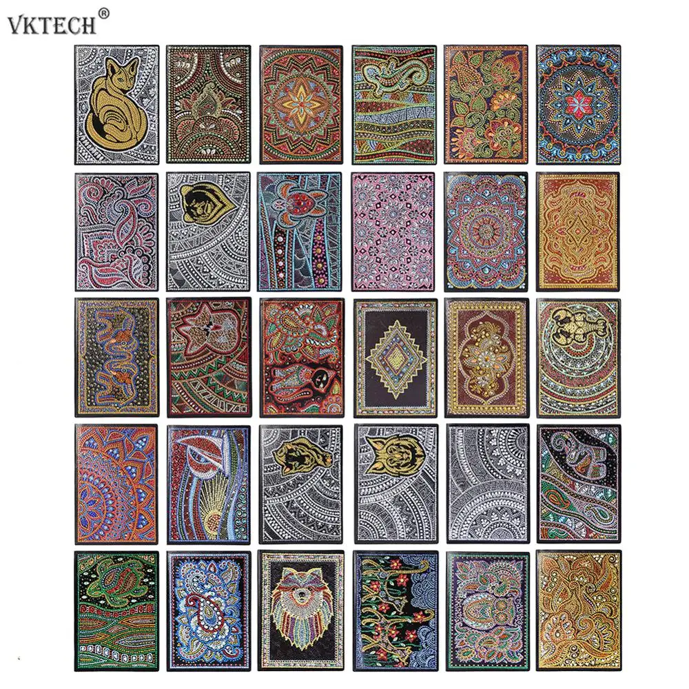 

DIY Mandala Special Shaped Diamond Painting 50 Pages Sketchbook A5 Notebook Notepad Embroidery Diamond Cross Stitch