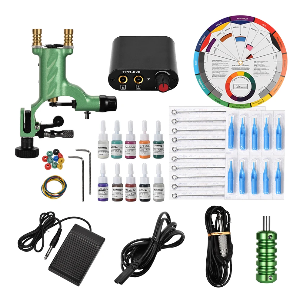 Professional Ensemble A Tatouer Professionnelle Tatouage Professionnel Herramientas De Maquina Profesional Kalici Makyaj Pedal - Цвет: Green