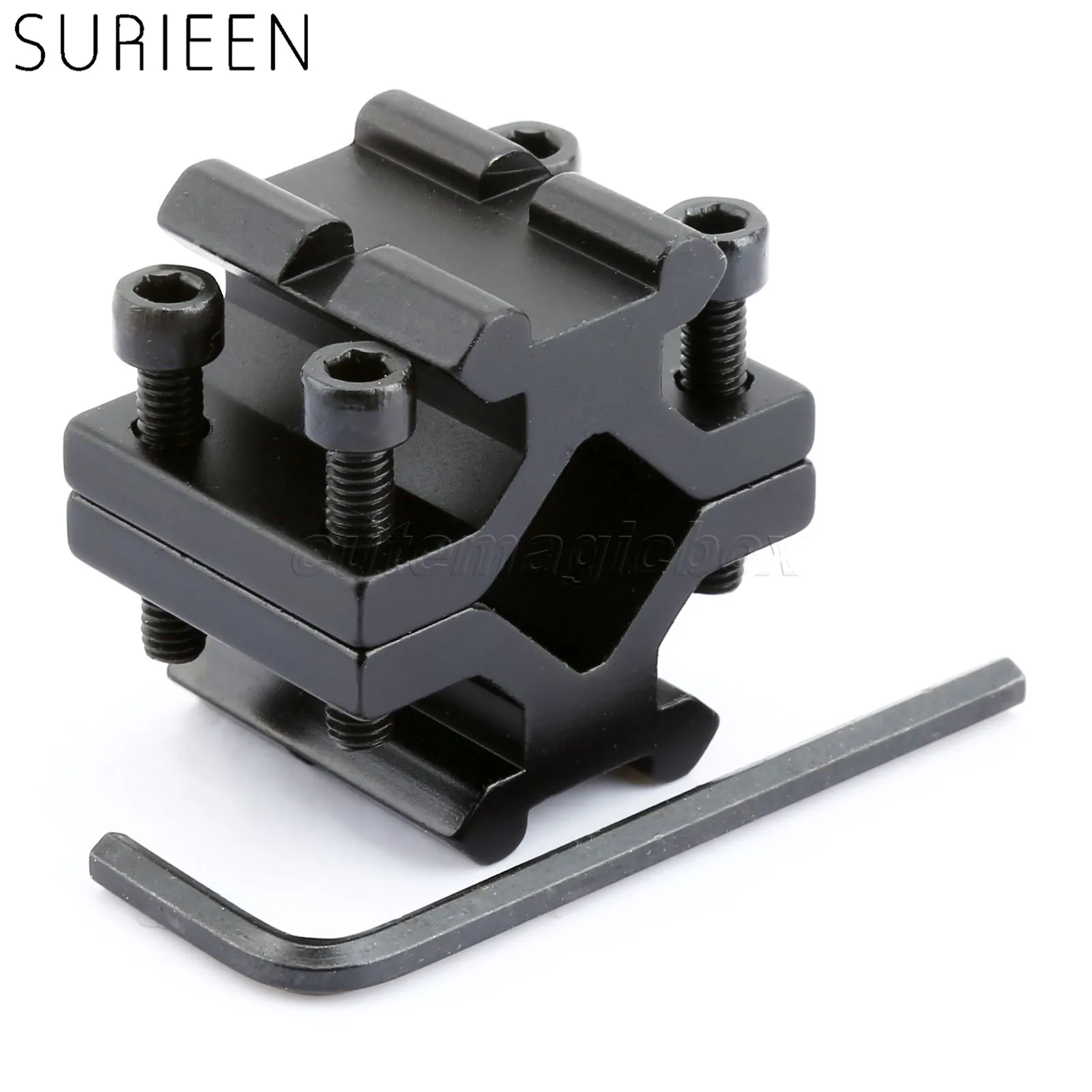 

Adjustable Double Rail 20mm Picatinny Weaver Rail Barrel Mount Adapter for Scope Rifle Shotgun Flashlight Laser w/ Wrench