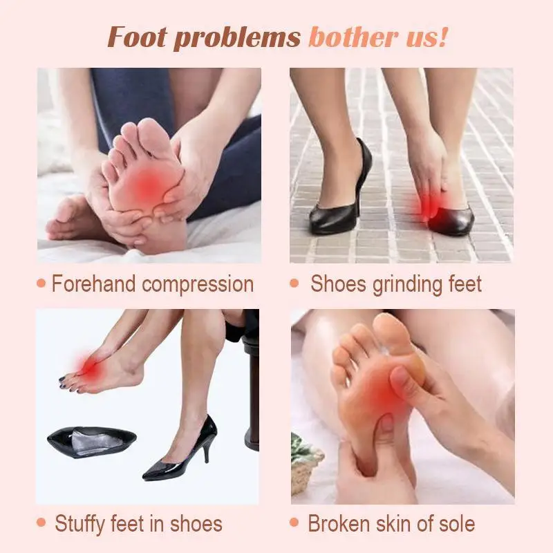Silicone Forefoot Insoles for Women High Heel Shoes Breathable Health Care Relief Pain Half Pads Toes Inserts Honeycomb Forefoot