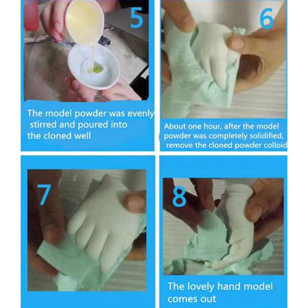 DIY прессованная белая Подарочная Мода клонирование порошок Модель 3D грязь на руках украшают сувенир для рук и ног Статуя Пара День матери ребенка