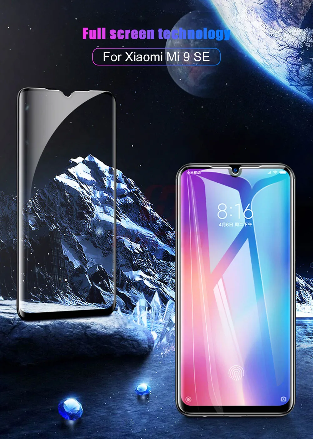 2 шт., Защитное стекло для Xiaomi Mi 9 lite, закаленное стекло 9 H, полностью закрывающее экран, стеклянная пленка для Xiaomi Mi 9 se