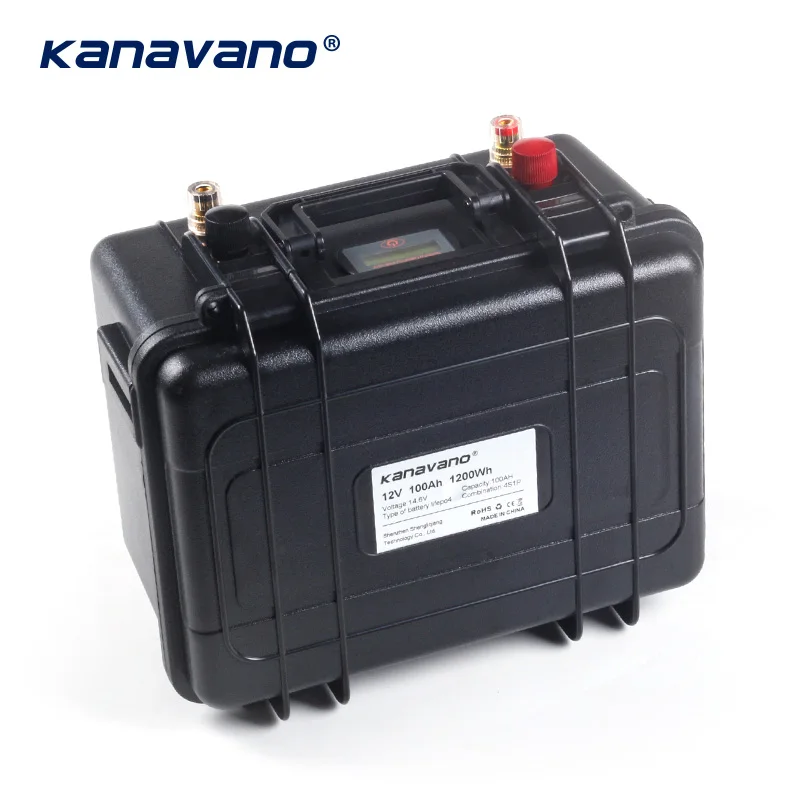 12v 100Ah многократного цикла глубокого заряда-разряда Lifepo4 набор литий-железо-фосфатных аккумуляторов BMS Встроенный кодер для гольфа EV RV Солнечная энергосберегающая батарея