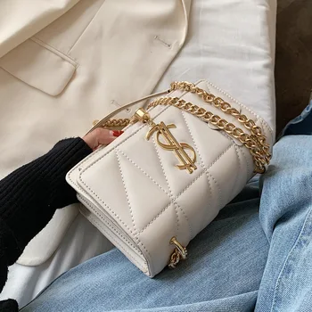 

Ladies High-end Mini Bag 2020 New Fashion PU Chain Ladies One Shoulder Messenger Bag Square Bag