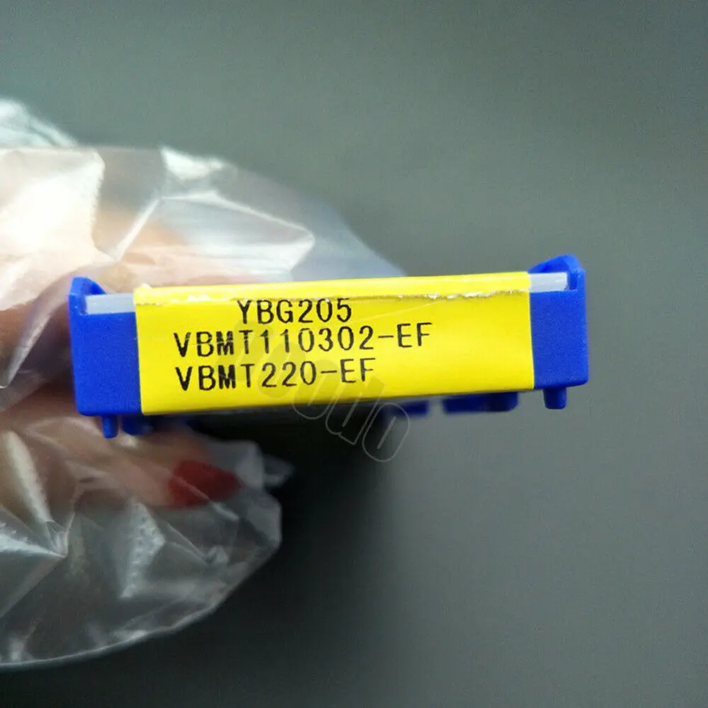 10 шт. VBMT110302-EF YBG205 VBMT110302-EF YBG202 VBMT220-EF твердосплавный режущий инструмент вставки для нержавеющая сталь