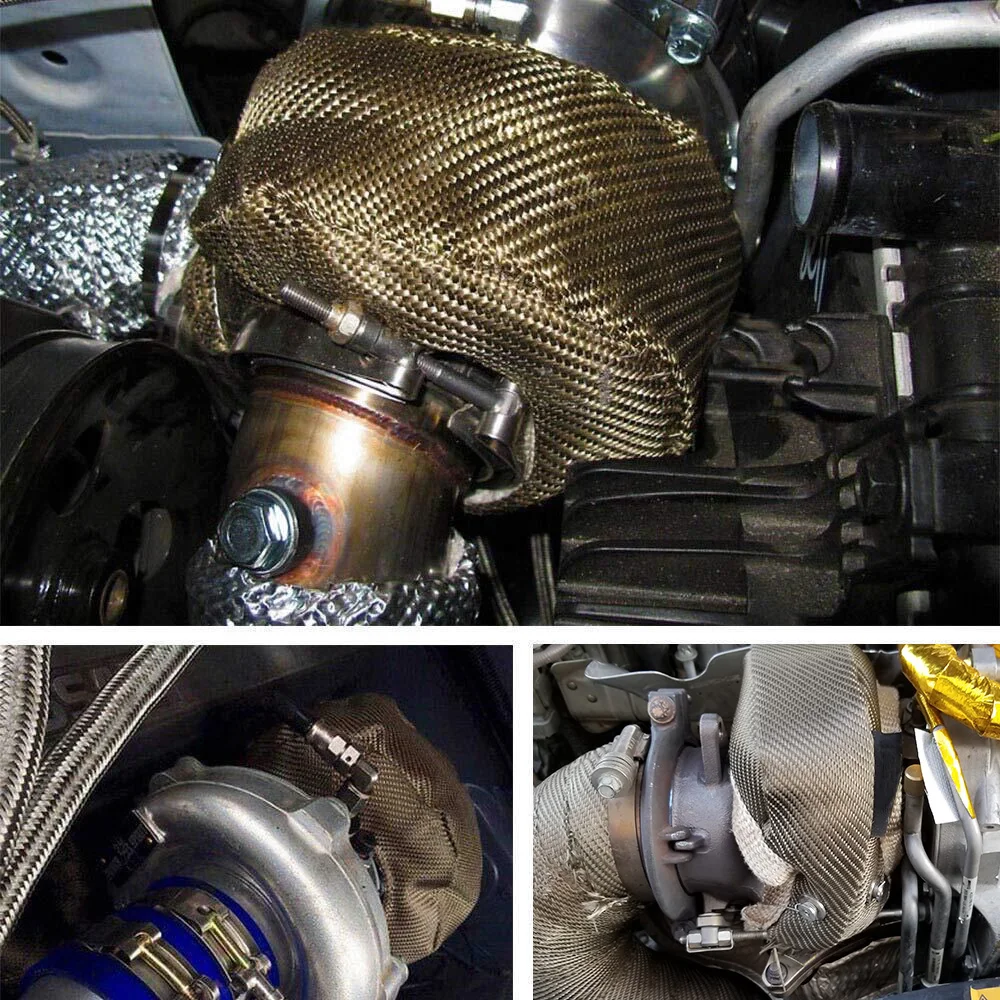 Vr-100% cheio de titânio t3 turbo carregador calor escudo cobertura cobertura apto para: t2 t25 t28 gt28 gt30 gt35 acessórios do carro-5