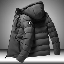 Winter 2021 New Men Parkas Solid Color Thick Jacket Mens Casual Warm Windproof Outwear Zipper Coat Male Cotton-Padded Clothing