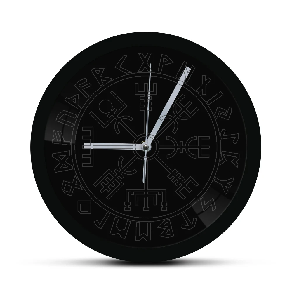 Викинговый компас винтажные Светящиеся Настенные часы таинственный символ Norse