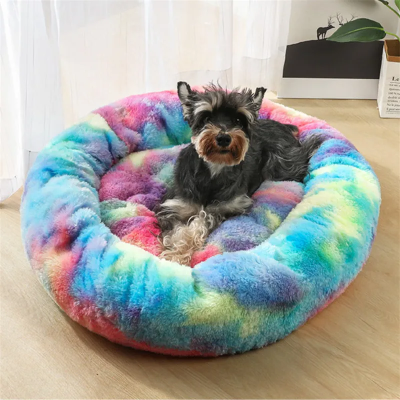 cheap GLORIOUS KEK Luxury Dog Bed Winter Deep Sleep Donut Pet Bed for Small Medium Dogs Cats Sofa Soft amp;Comfy Dog House Round Washable
