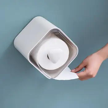 

Plastic Roll Paper Towel Tissue Box Storage Case Car Desktop Napkins Holder Waterproof Tissue Box Bathroom