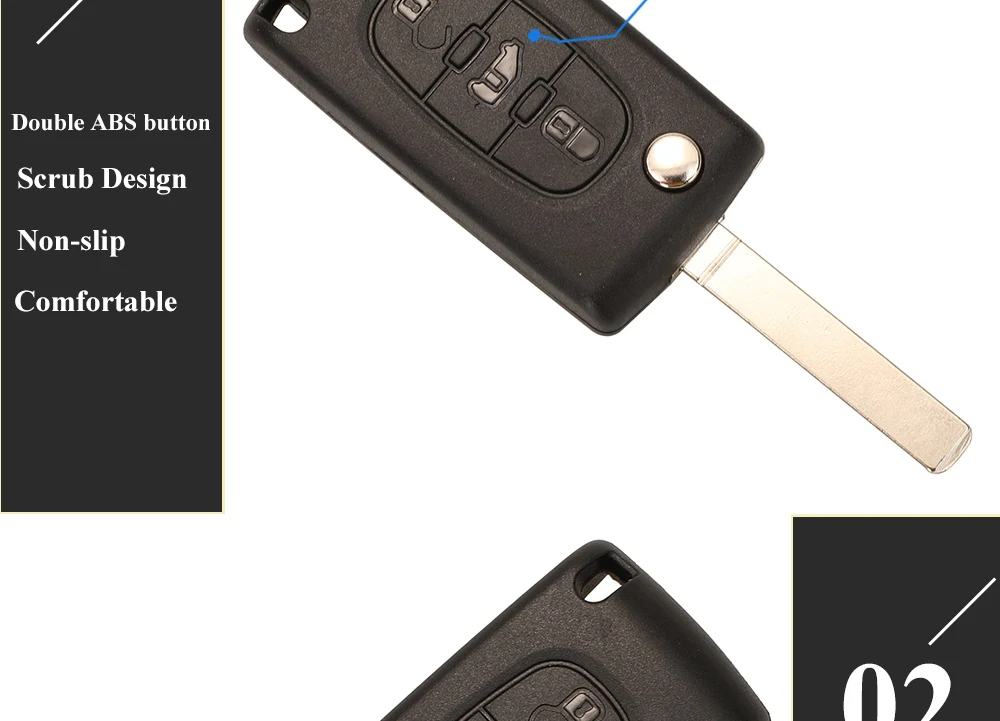 Keyforkess 10pcs 3BTN Flip Remote Car Key per Peugeot Partner Expert Citroen Berlingo spedizione pieghevole Ce0523 ce0536 HU83 VA2 12 Keyforkess 10pcs 3BTN Flip Remote Car Key per Peugeot Partner Expert Citroen Berlingo spedizione pieghevole Ce0523 ce0536 HU83 VA2 - Hcd20de9e948a46b99f42a19c7ab79613w