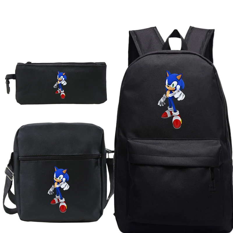 Mochila Sonic The рюкзак с ежом для мужчин аниме хип хоп plecak Sac Dos 3 шт./компл. пенал книжная сумка сумки рюкзак на плечо