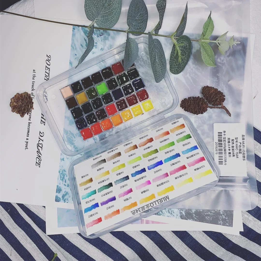 

split charging 34 colors water color paint