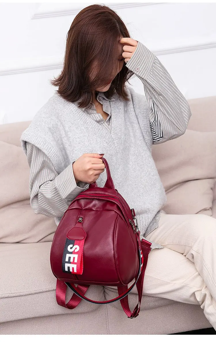 New Style Backpack Shell Ribbon Casual Versatile Hot Selling WOMEN'S Bag Cross Border for Amoy Supply of Goods Wholesale 7009