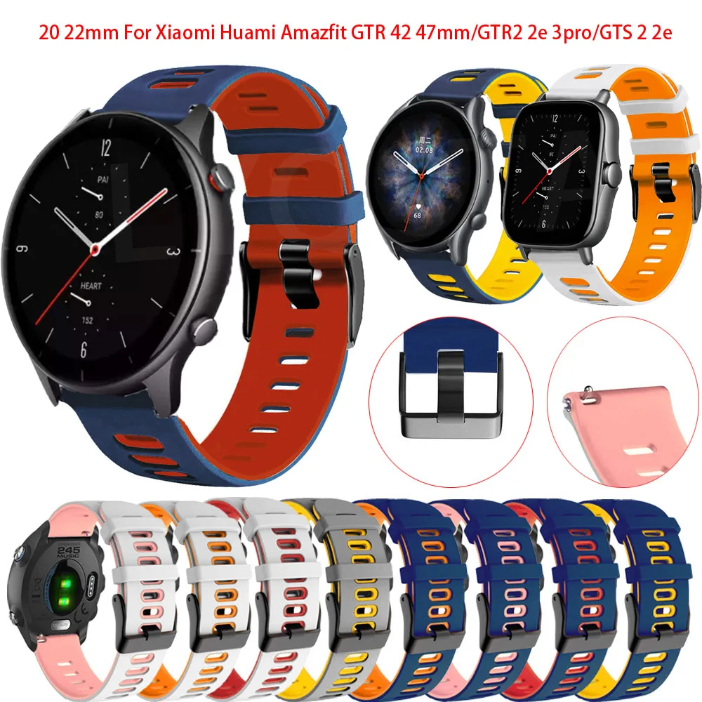 

20 22MM Silicone Strap For Huami Amazfit GTS 3/GTS 2 2e/GTR 2e42 47mm Smart Watch Band Bracelet Wrist Straps For Amazfit BIP S/U