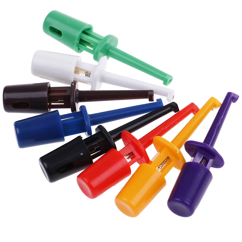

10/12Pcs Mini Single Test Hook Clip Test Probe For Electronic Testing IC Grabber Large Size Round Crocodile Clip Hook Test Clip