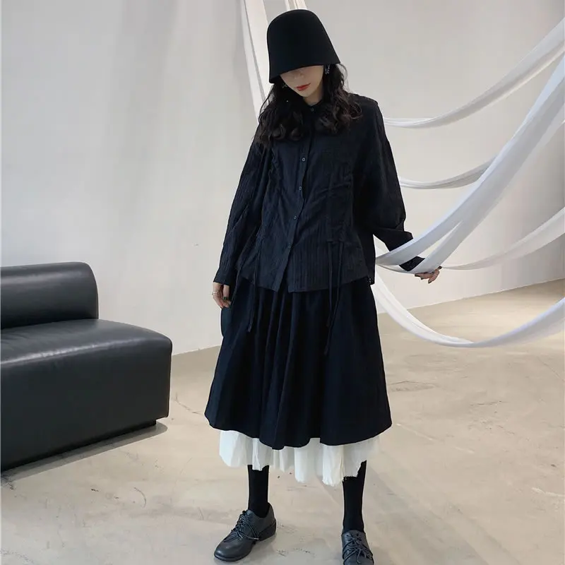 XITAO, двухслойные юбки с соединением, женская мода, Harajuku стиль, утолщенная юбка, миноритарная дикая Осенняя зимняя одежда для женщин, DMY1196