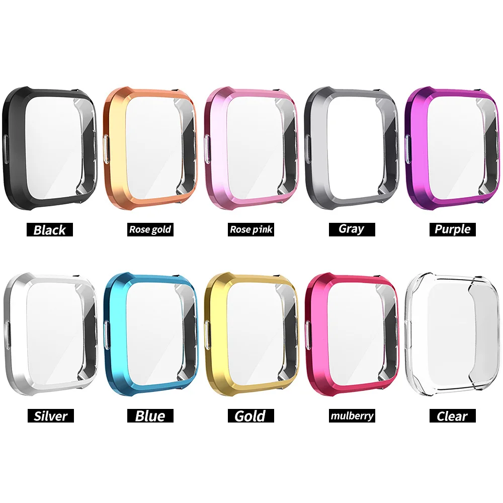 360 Degree Protection Cover For Fitbit Versa Lite Band Case Plating TPU Soft Shell Accessories Screen Protective Case