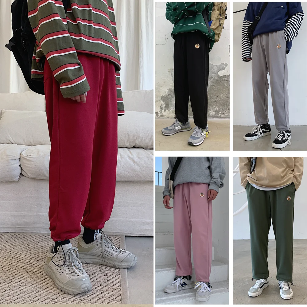 Спортивные штаны для мужчин, одноцветные, Pantalon, Hombre, повседневные брюки, мужская одежда, штаны для бега, мужские Модные уличные штаны с манжетами