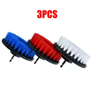 

3pcs set Brush 5\" Round Scrub Bristle Power Tool For Car Carpet Mat For glass leather furniture