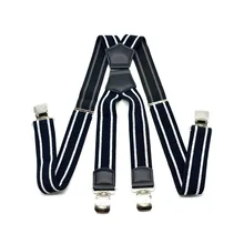 Мужские 4 см Взрослые длинные брюки на ремешке эластичные четыре клипа Кукуруза жаккардовый ремешок деловой пляжный комбинезон ремень