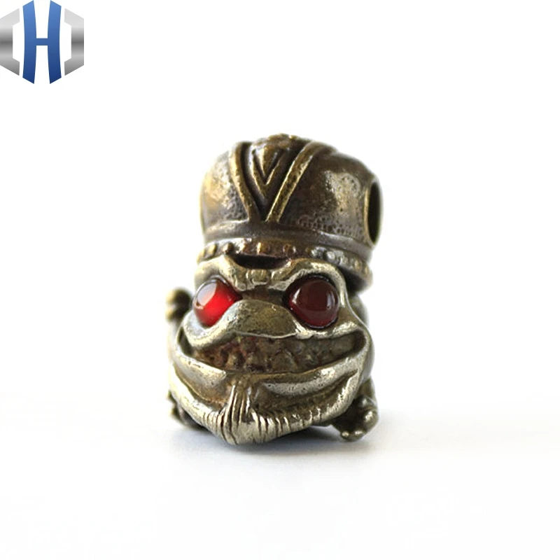 

Creative Handmade Copper Inlay Frog Pendant Knife Pendant EDC Paracord Beads Accessories DIY Keychain Pendant