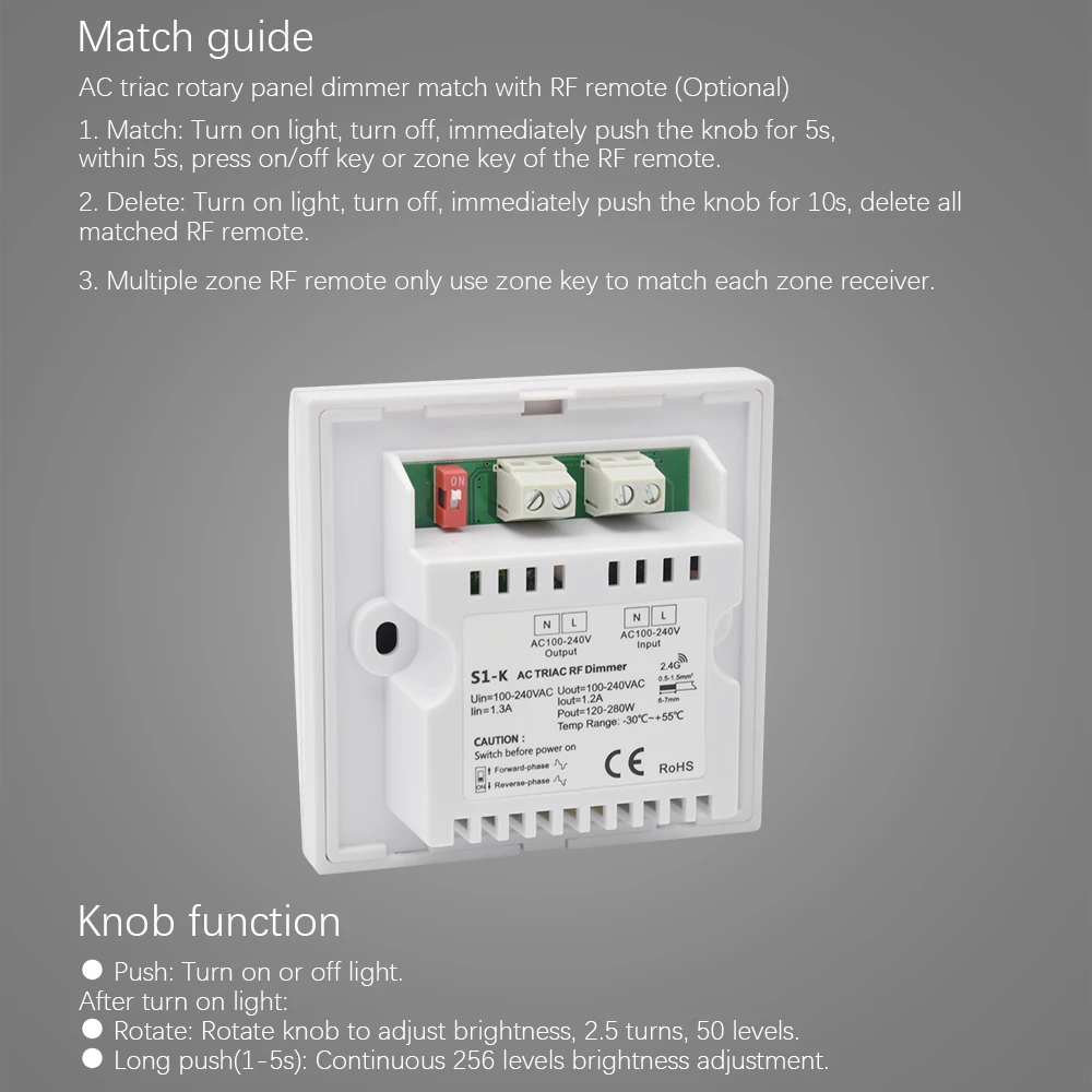 AC Triac диммер СВЕТОДИОДНЫЙ 220V 230V 110V затемнения Ручка кнопочный переключатель контроллер для светодиодный лампы светильник лампы(белый/черный