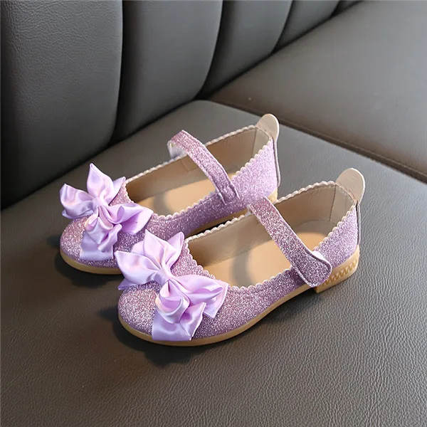 Новое поступление; сезон осень; кожаная обувь для девочек; модная Танцевальная обувь принцессы на плоской подошве для маленьких девочек; размеры 21-36 - Цвет: 899 Perple