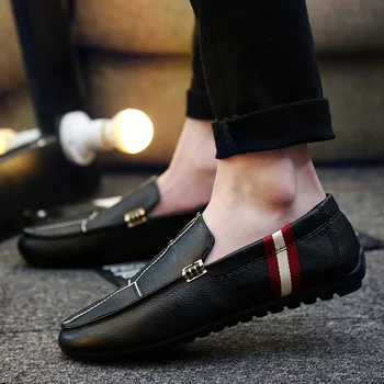 

Shoes Men Flat Slip-On Soild Pu Sneakers Men Non-Slip Breathable Waterproof Personality Mens Shoes Lightweight Calzado Hombre