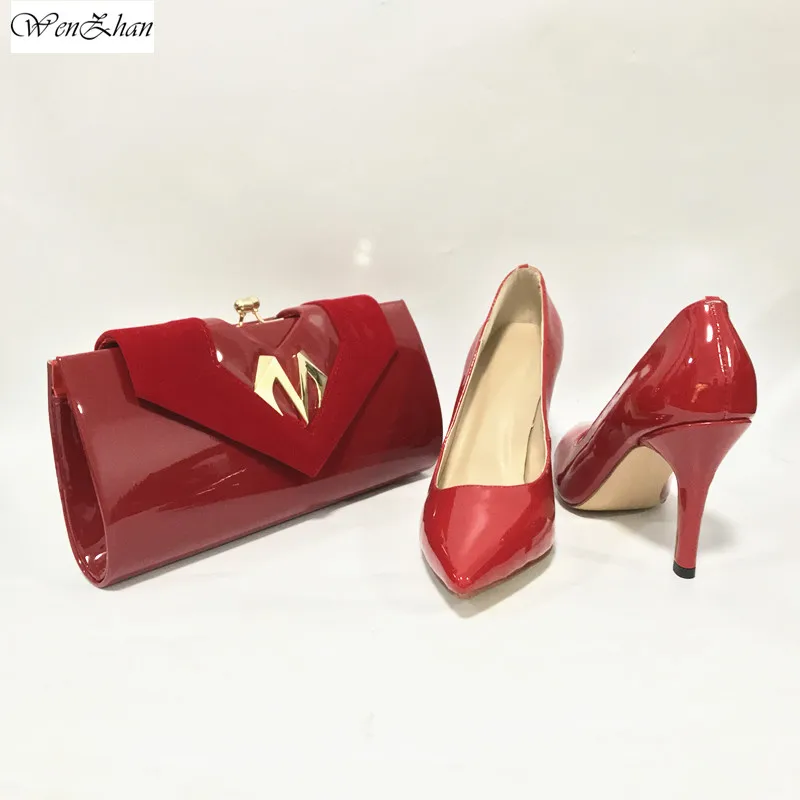 Shoes Match-Bag-Set High-Heel Latest-Design Wedding-36-43 And To WENZHAN with Good-Quality