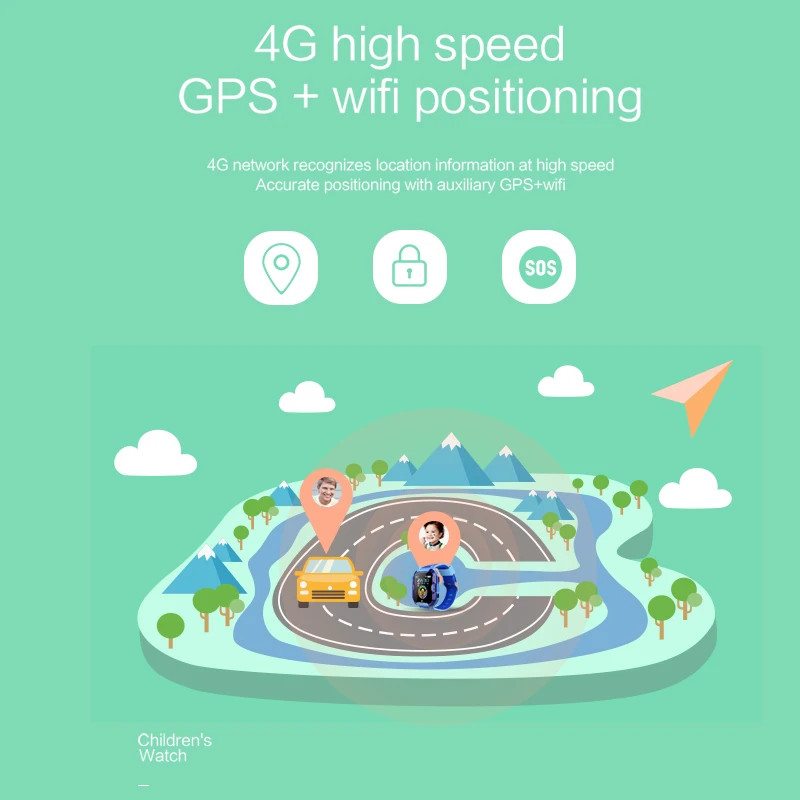 LIGE 2019 Kid smart watches video call Childrens smart watch GPS location tracking Support 2G / 3G / 4G SIM card SOS Smartwatch