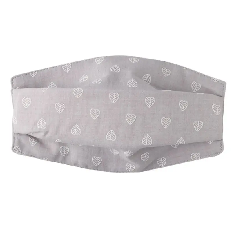 D Fresh Style Women Girl Summer Cotton Decorative Mouth Mask Plain Color Cartoon Bear Polka Dot Adjustable Double Layer Respirator - Цвет: D