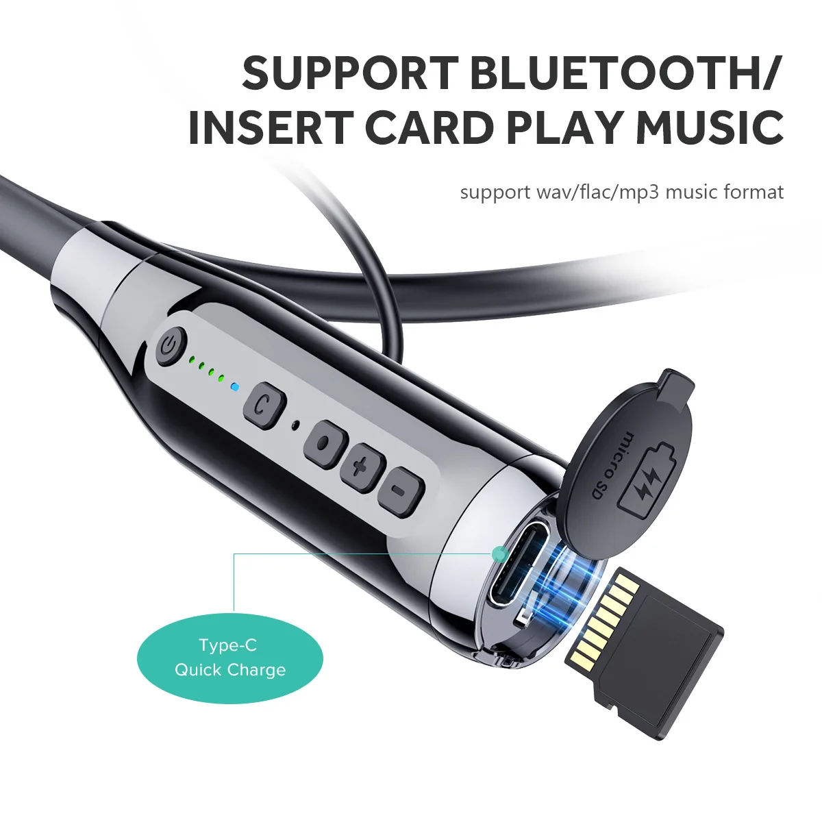 Fones de Ouvido sem Fio Fone de Ouvido Bluetooth com Cartão Horas de Reprodução de Música à Prova Magnético D'água A12l tf 100 - Image 2
