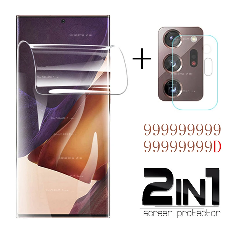 2 In 1 Screen Protector For Samsung Galaxy Note 20 Ultra Camera Glass Soft Film Not Glass For Samsung Note20 Ultra Hydrogel Film
